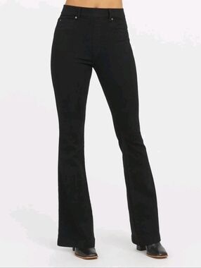 Spanx Flare Denim Jeans Black XLarge NWT